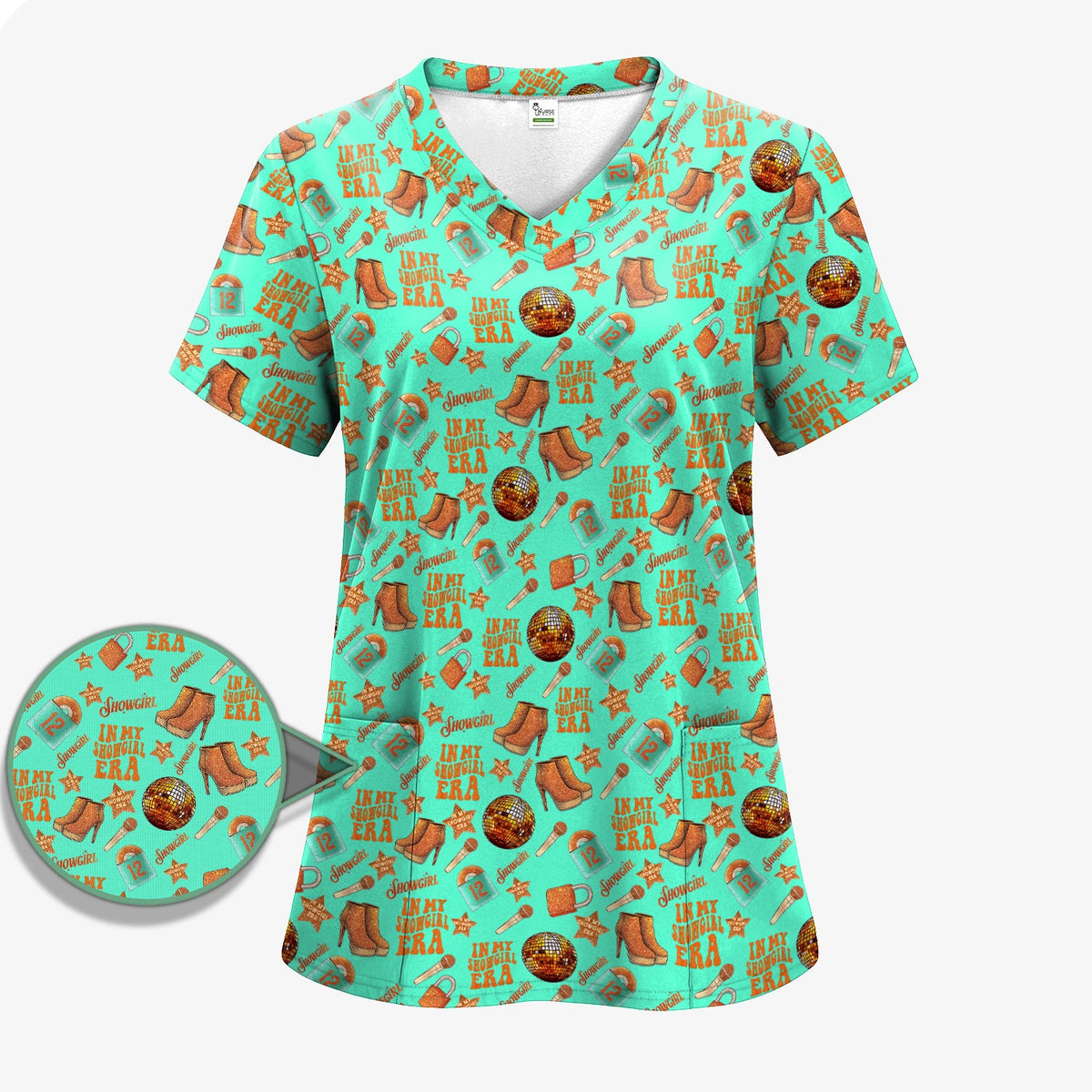 Showgirl Orange Graphic Nurse Shirt
