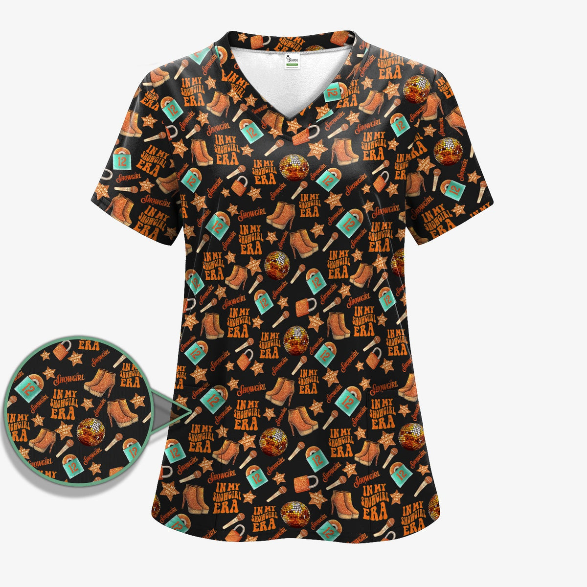 Showgirl Orange Graphic Nurse Shirt