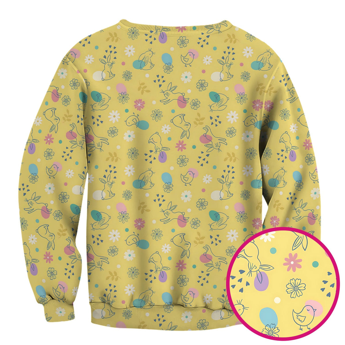 Whimsical Easter Bunny Eggs Nurse Scrub Top