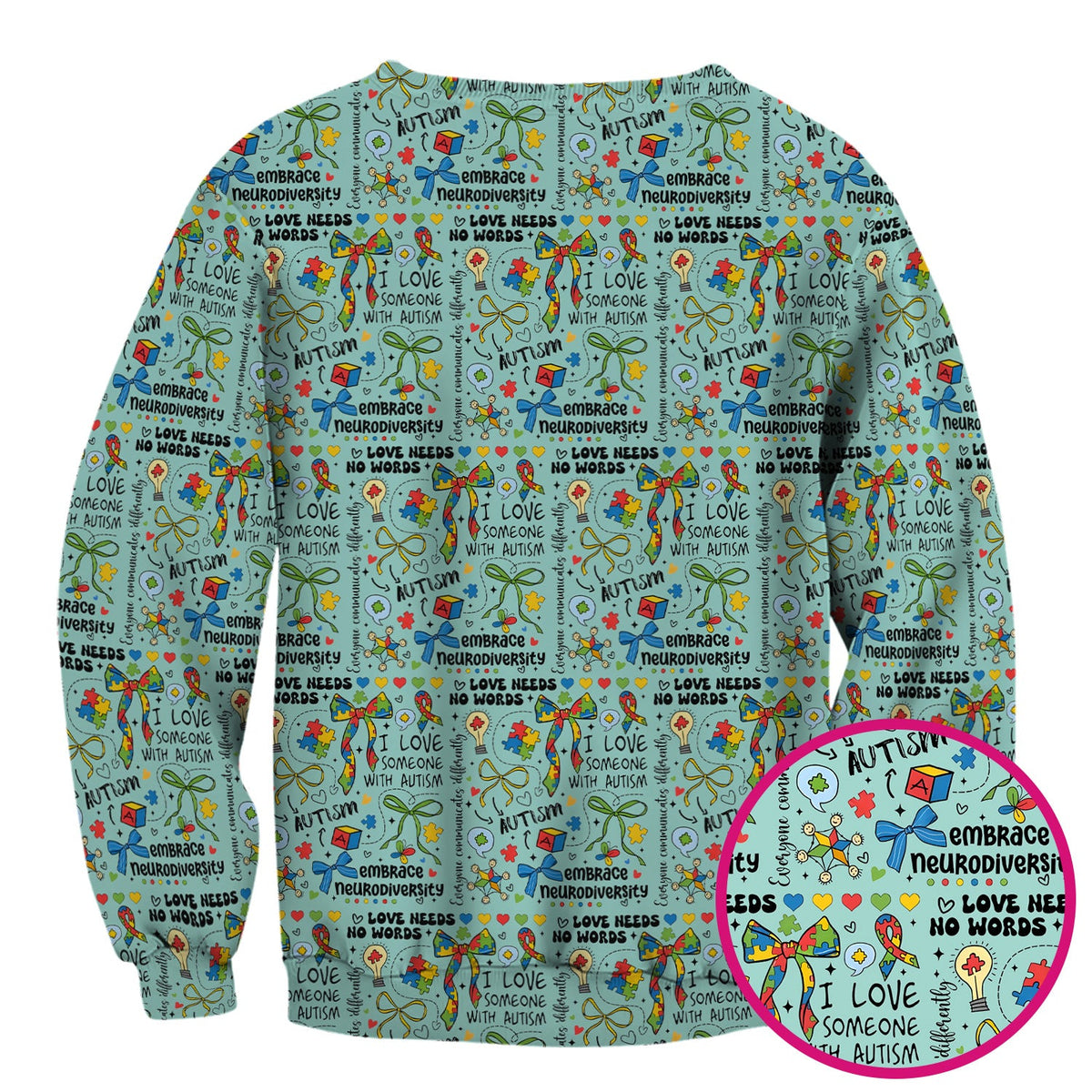 Autism Awareness Puzzle Ribbon Pastel Nurse Scrub Top
