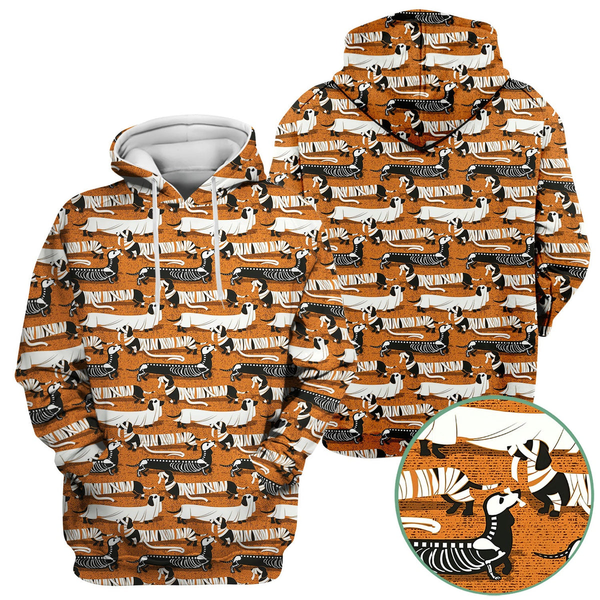 Dachshund Skeleton Nurse Scrub Top - Halloween Gift