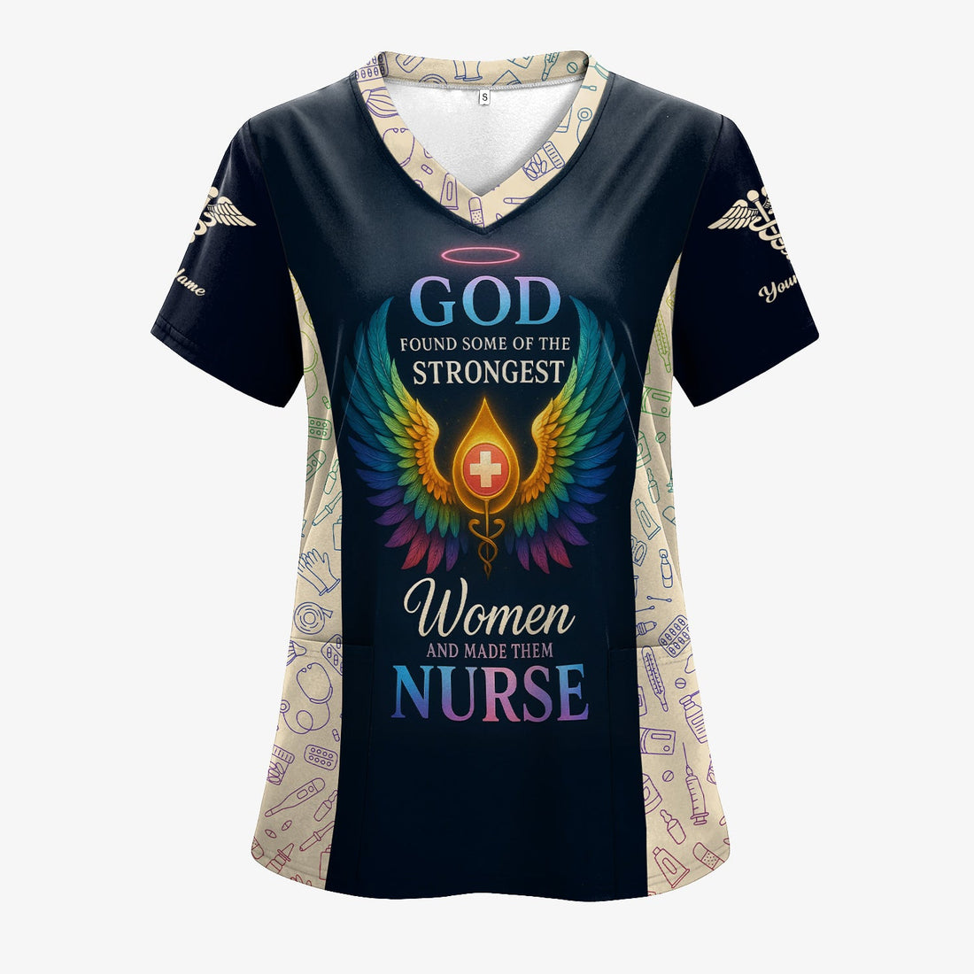 Personalized Strongest Women Made Nurse Scrub Top