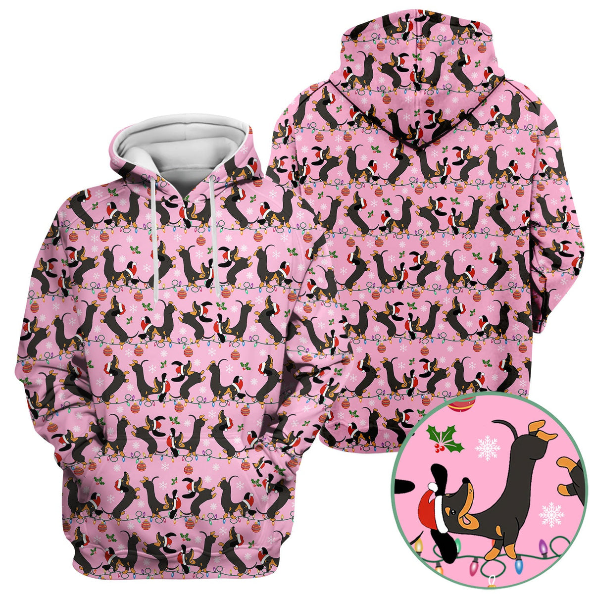 Christmas Dachshund Scrub Top - Cute Wiener Dog Holiday Nurse Shirt for Women - Festive Medical Uniform for RN CNA LPN
