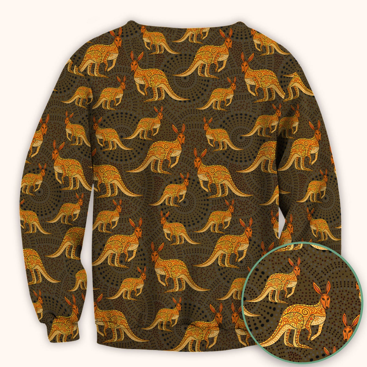 Australian Kangaroo Dot Art Nurse Scrub Top