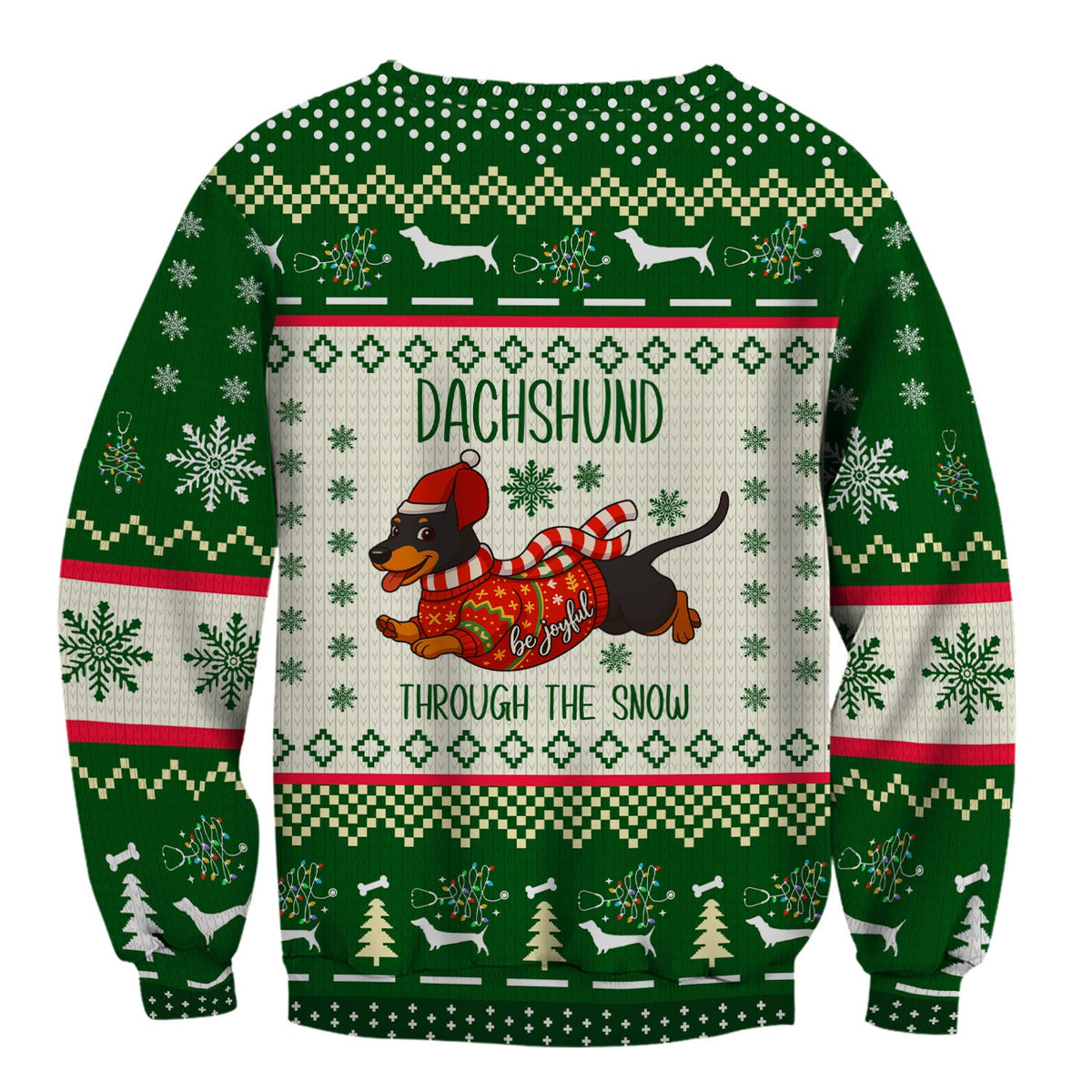 Wiener Dog Through The Snow Christmas Nurse Scrub Top