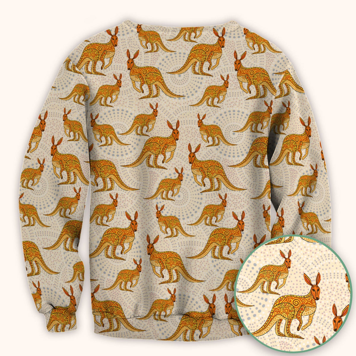 Australian Kangaroo Dot Art Nurse Scrub Top
