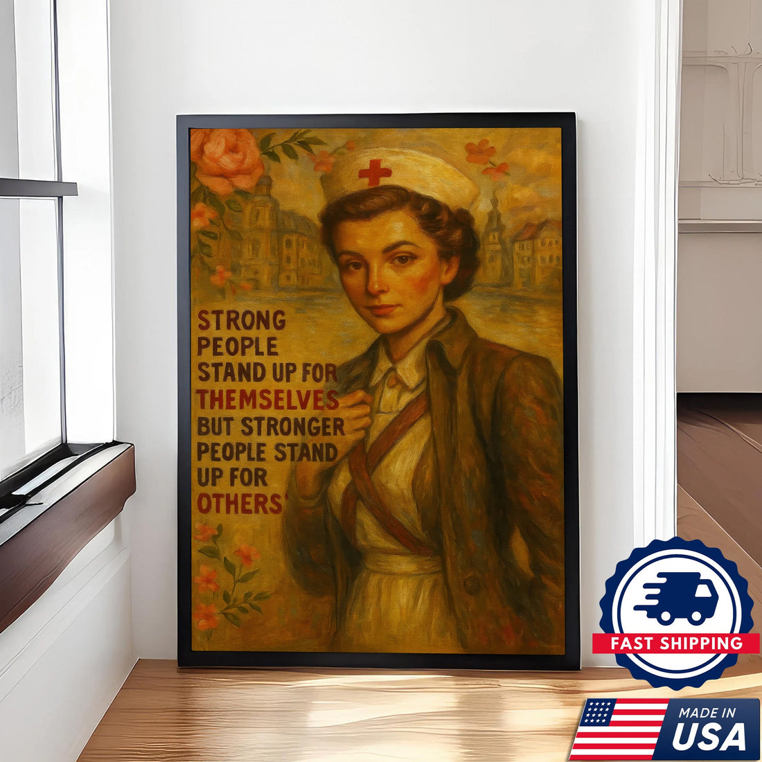 Strong People Stand Up For Others Nurse Canvas