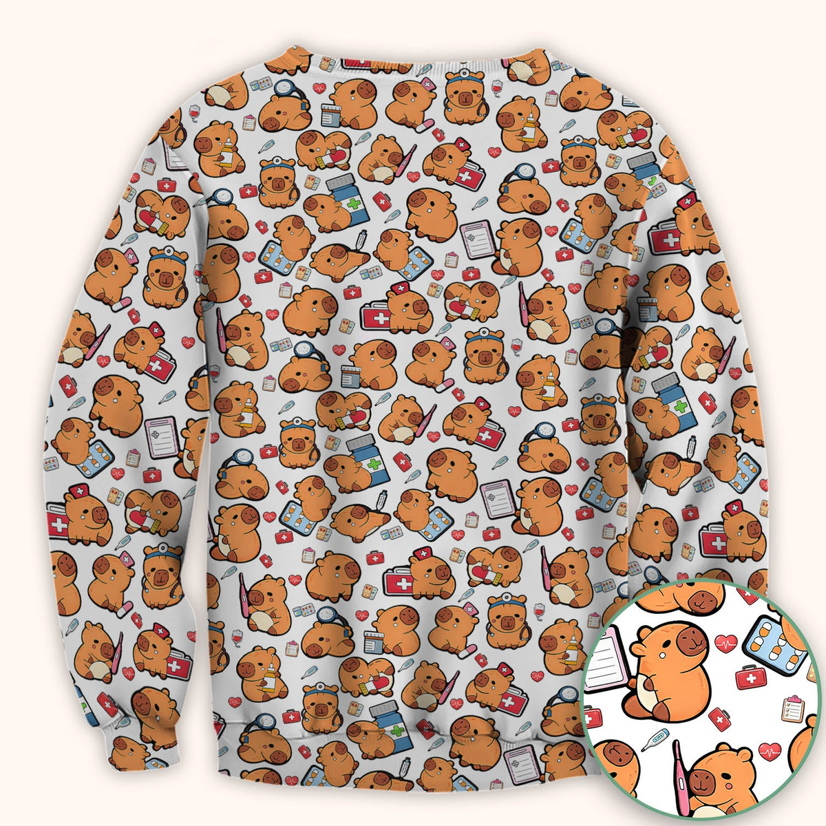 Capybara Stethoscope Medical Tools Nurse Scrub Top