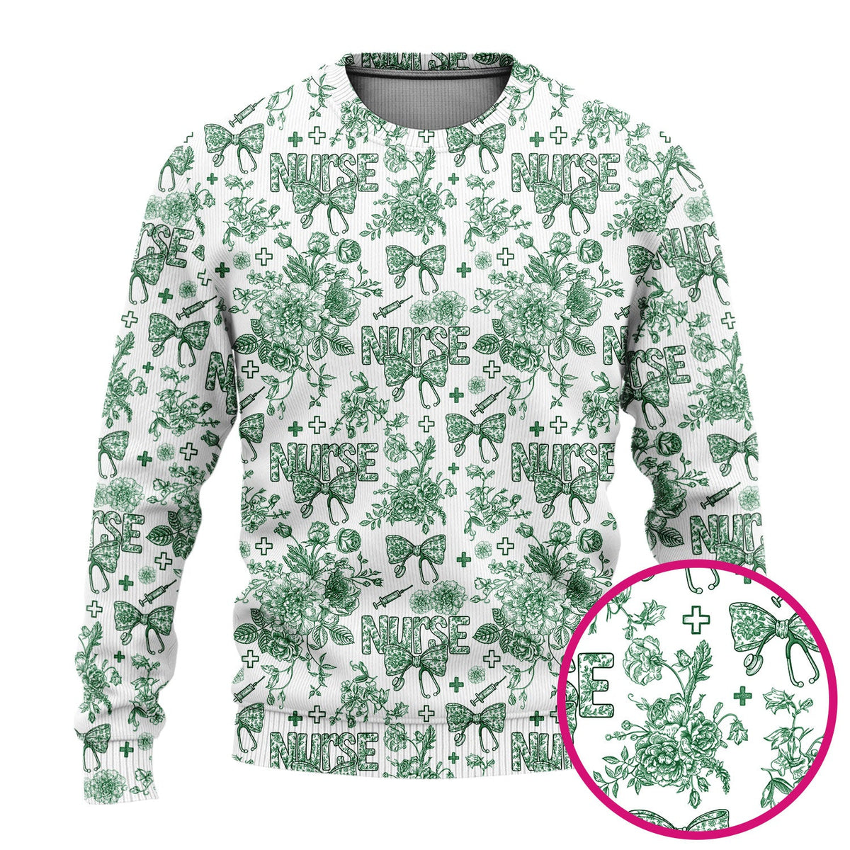Toile De Jouy Floral Nurse Scrub Set