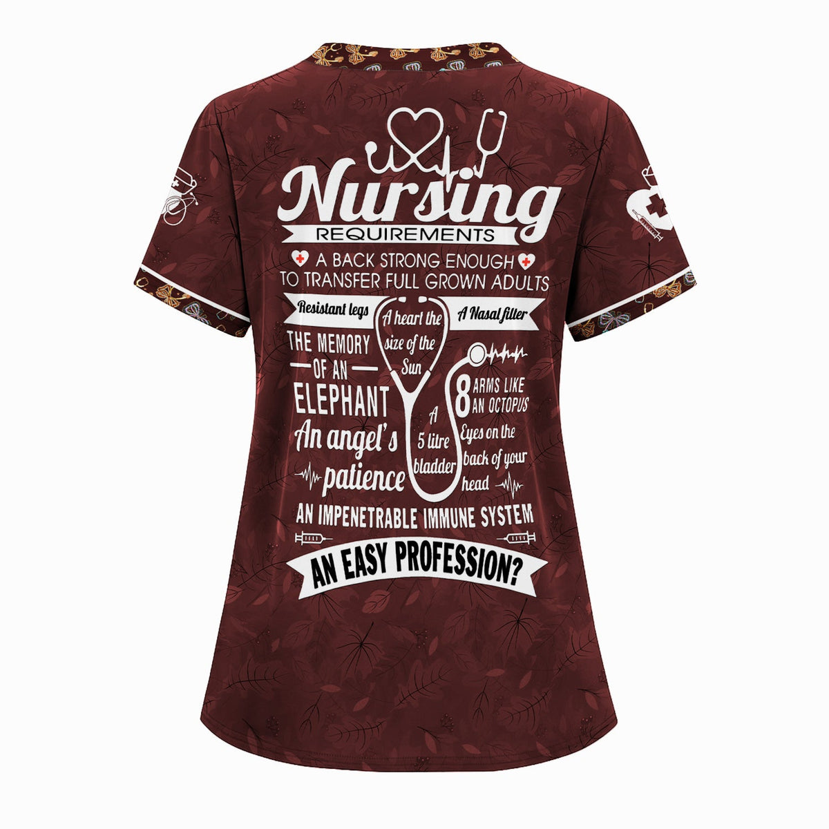 Personalized Nursing Requirements Scrub Top