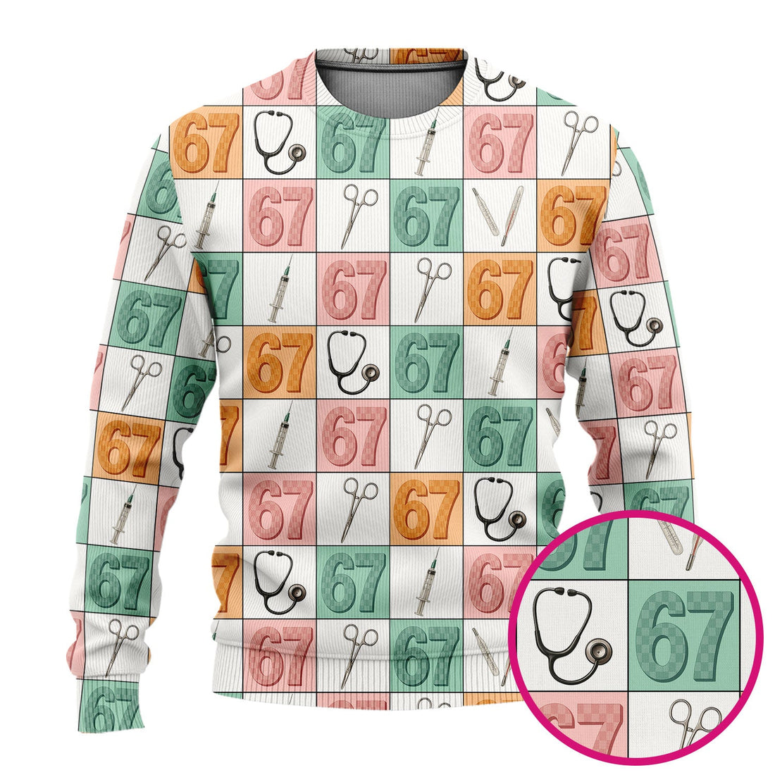 67 Patchwork Medical Tools Ugly Christmas Sweater