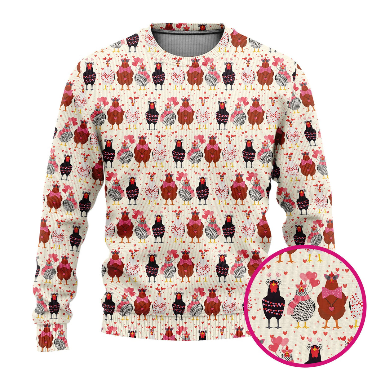 Chicken Valentine Nurse Scrub Set