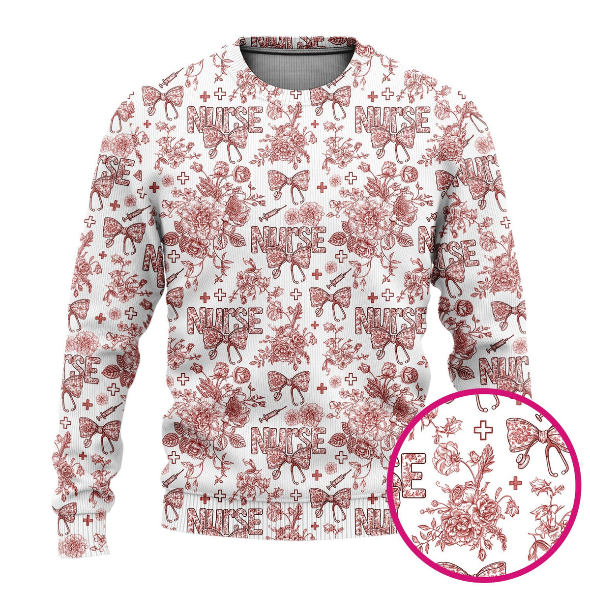 Toile De Jouy Floral Nurse Scrub Set