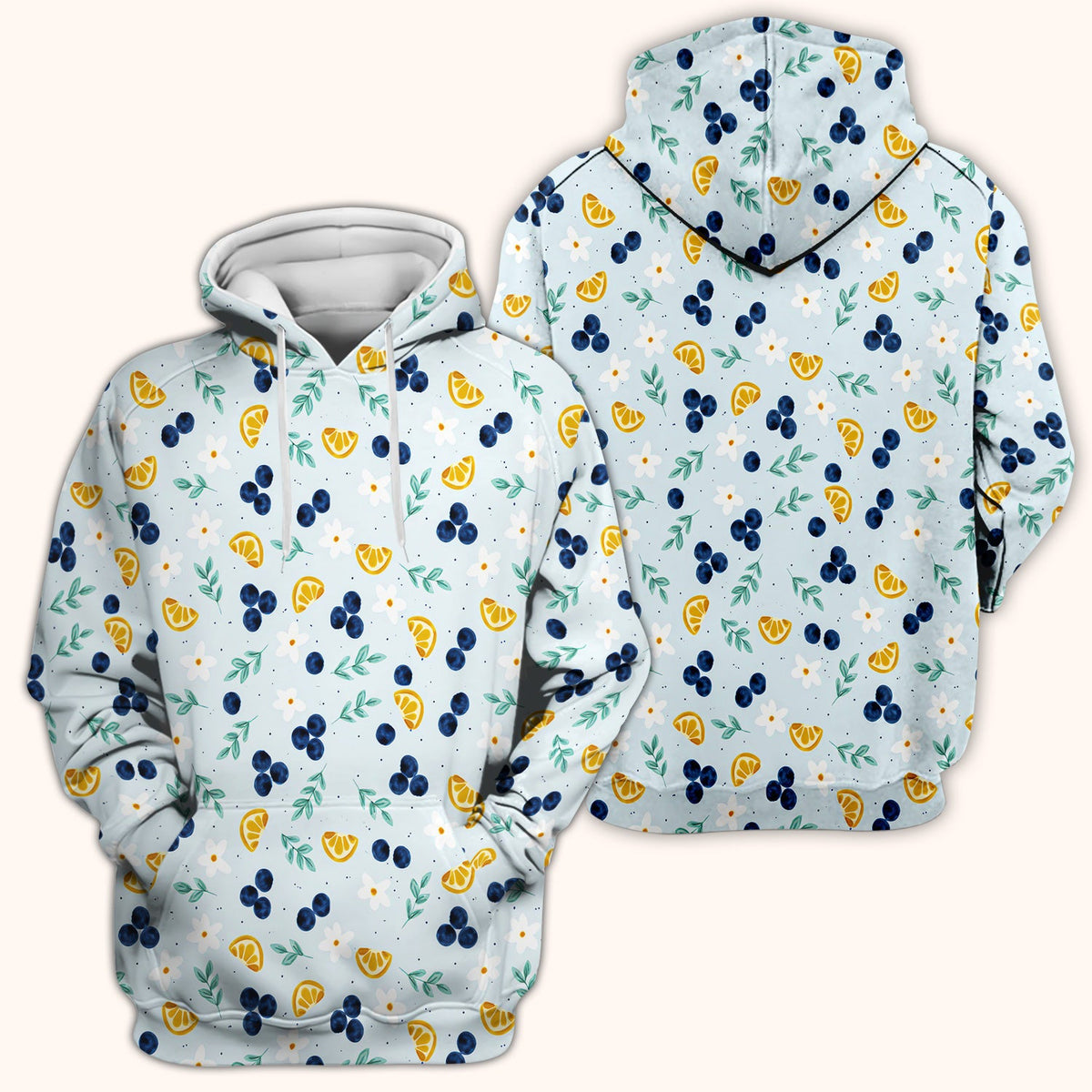 Blueberry Lemon Daisy Nurse Scrub Top