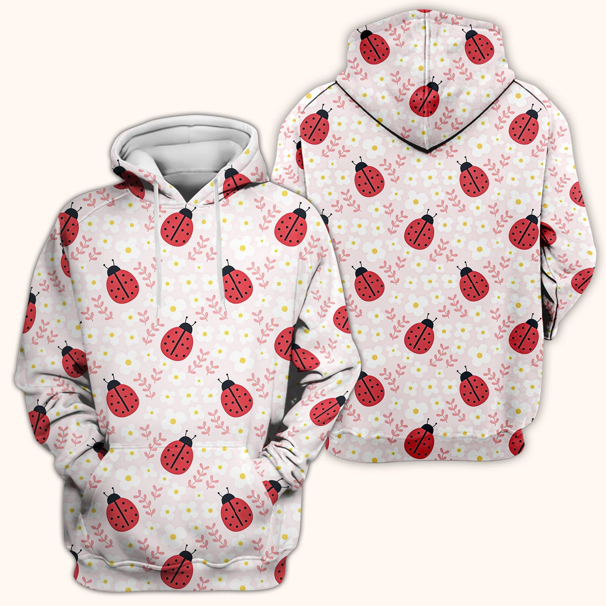 Lovely Ladybug Blossom Garden Nurse Scrub Top