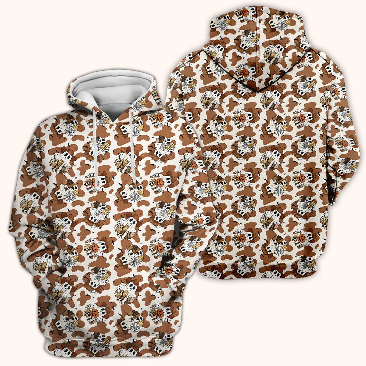 Cow Ghost Nurse Scrub Top - Halloween Gift