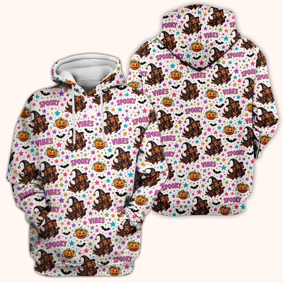 Spooky Dachshund Vibes Nurse Scrub Top