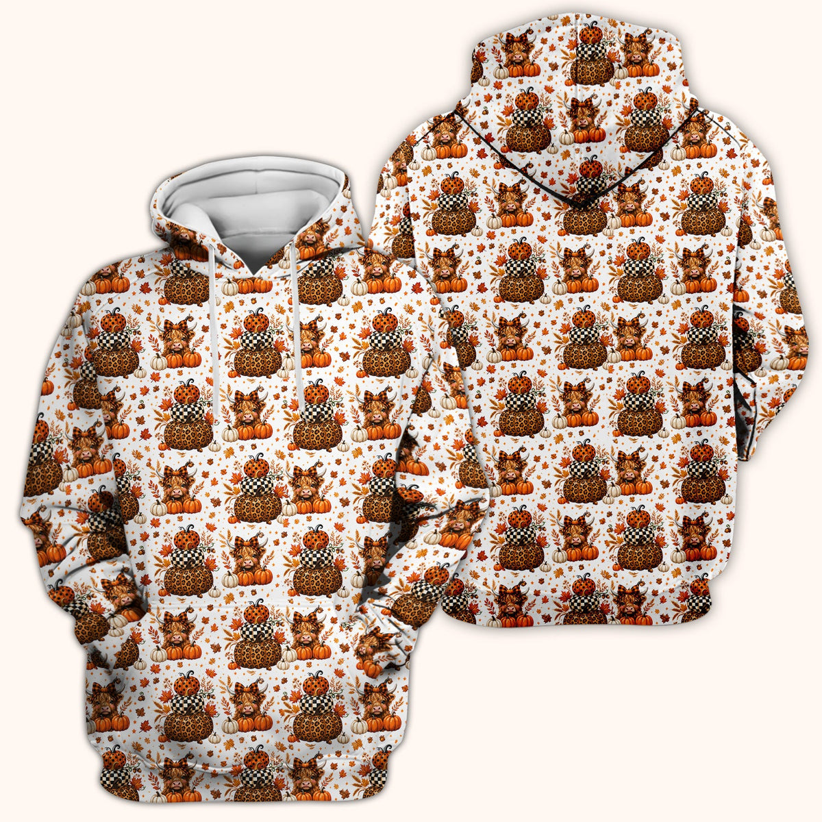 Fall Highland Cow Nurse Scrub Top