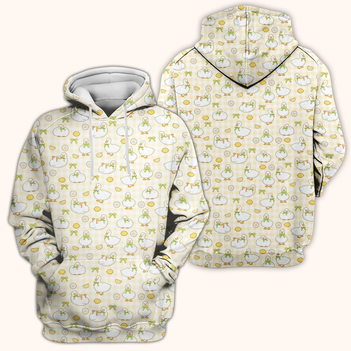 Adorable Ducks Lemon Daisy Nurse Scrub Top