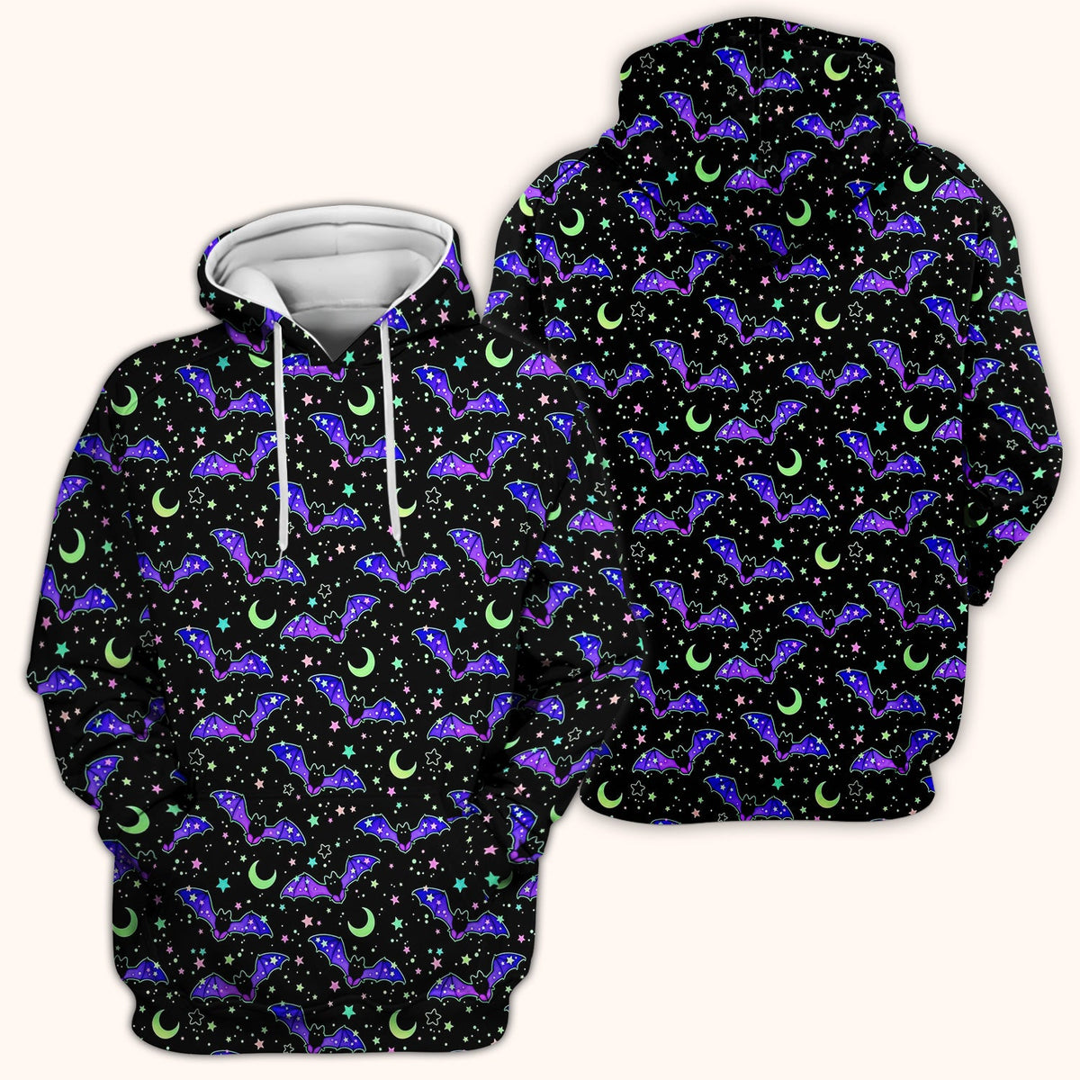 Spooky Celestial Bat Nurse Scrub Top
