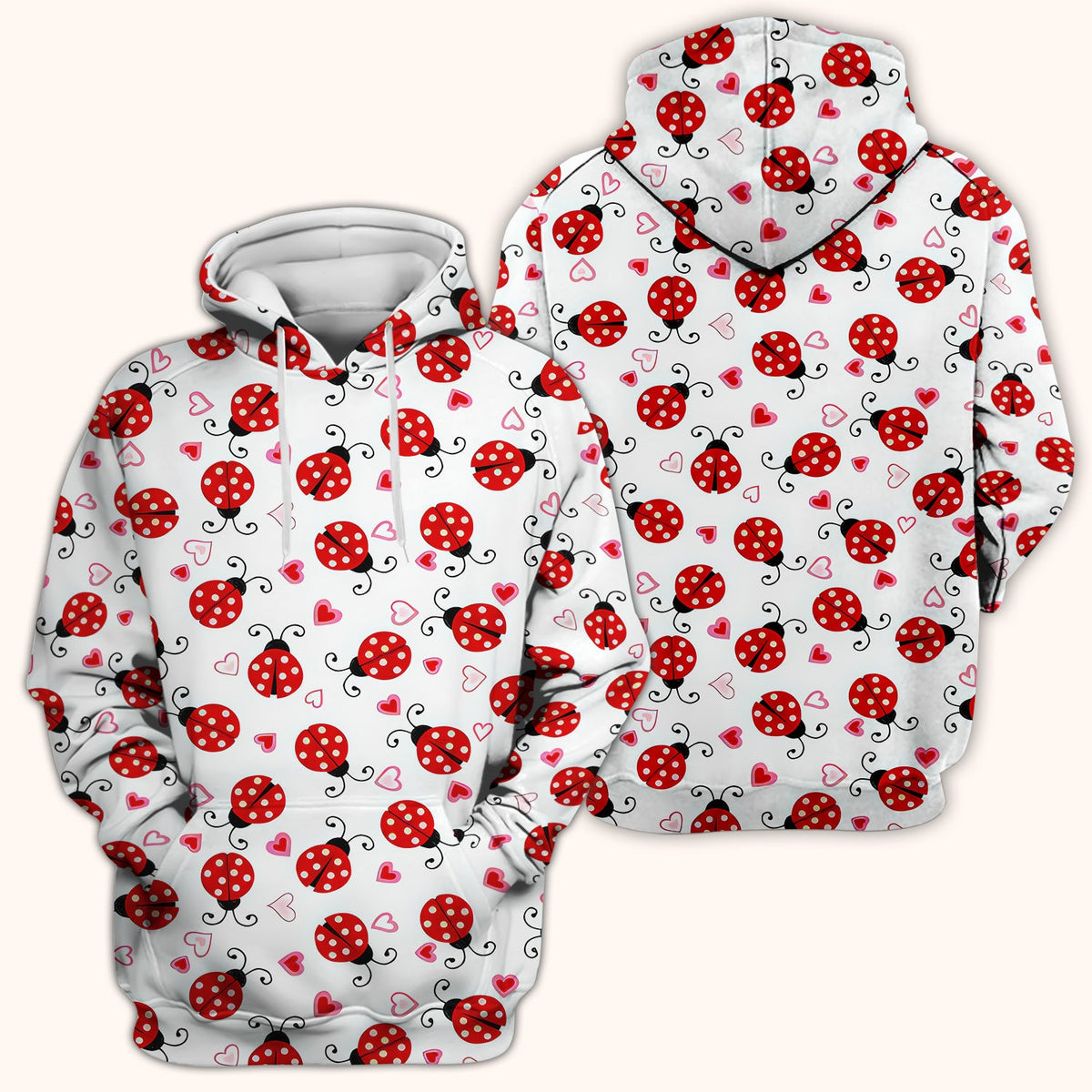 Ladybug Heart Love Nurse Scrub Top