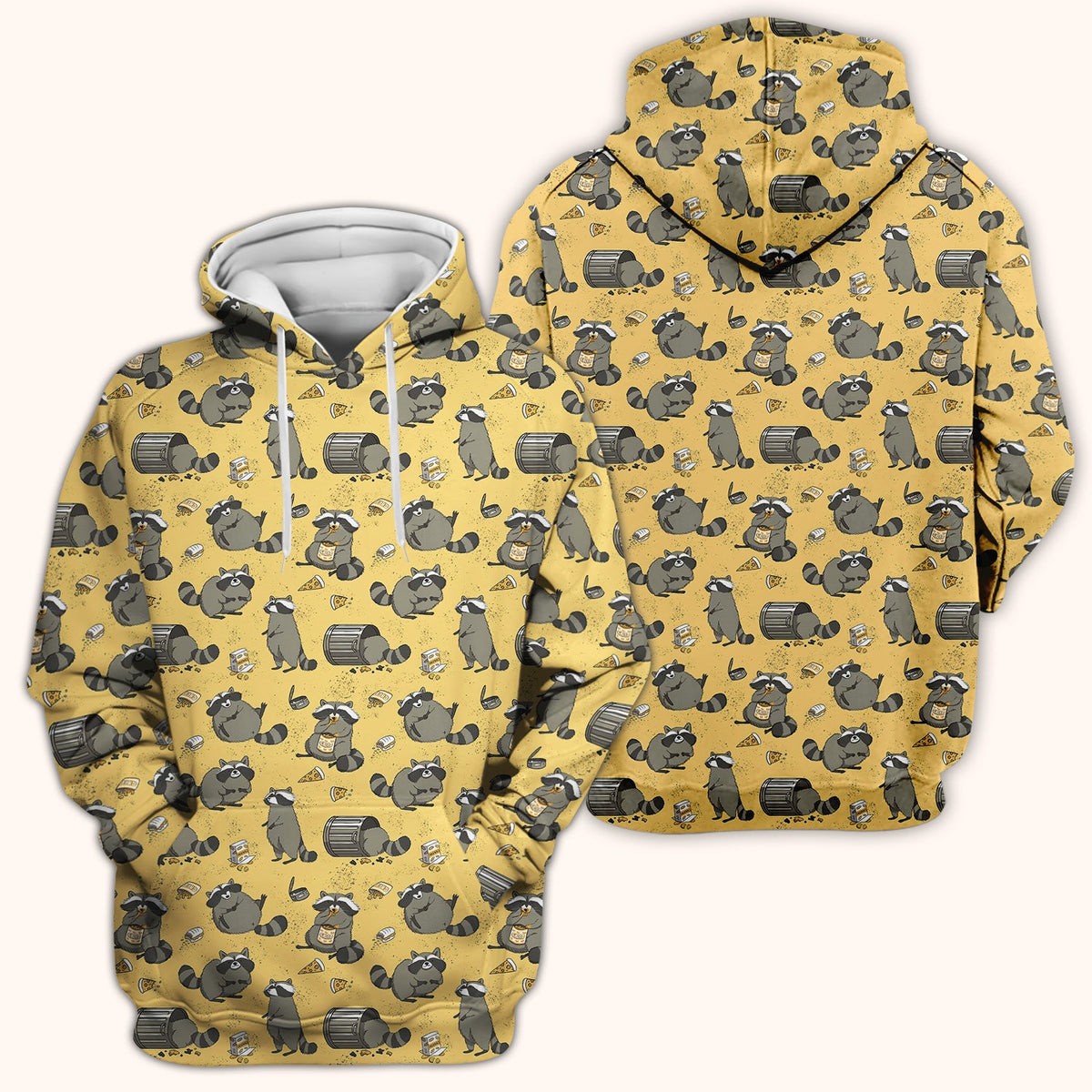 Raccoon Snack Trash Can Nurse Scrub Top
