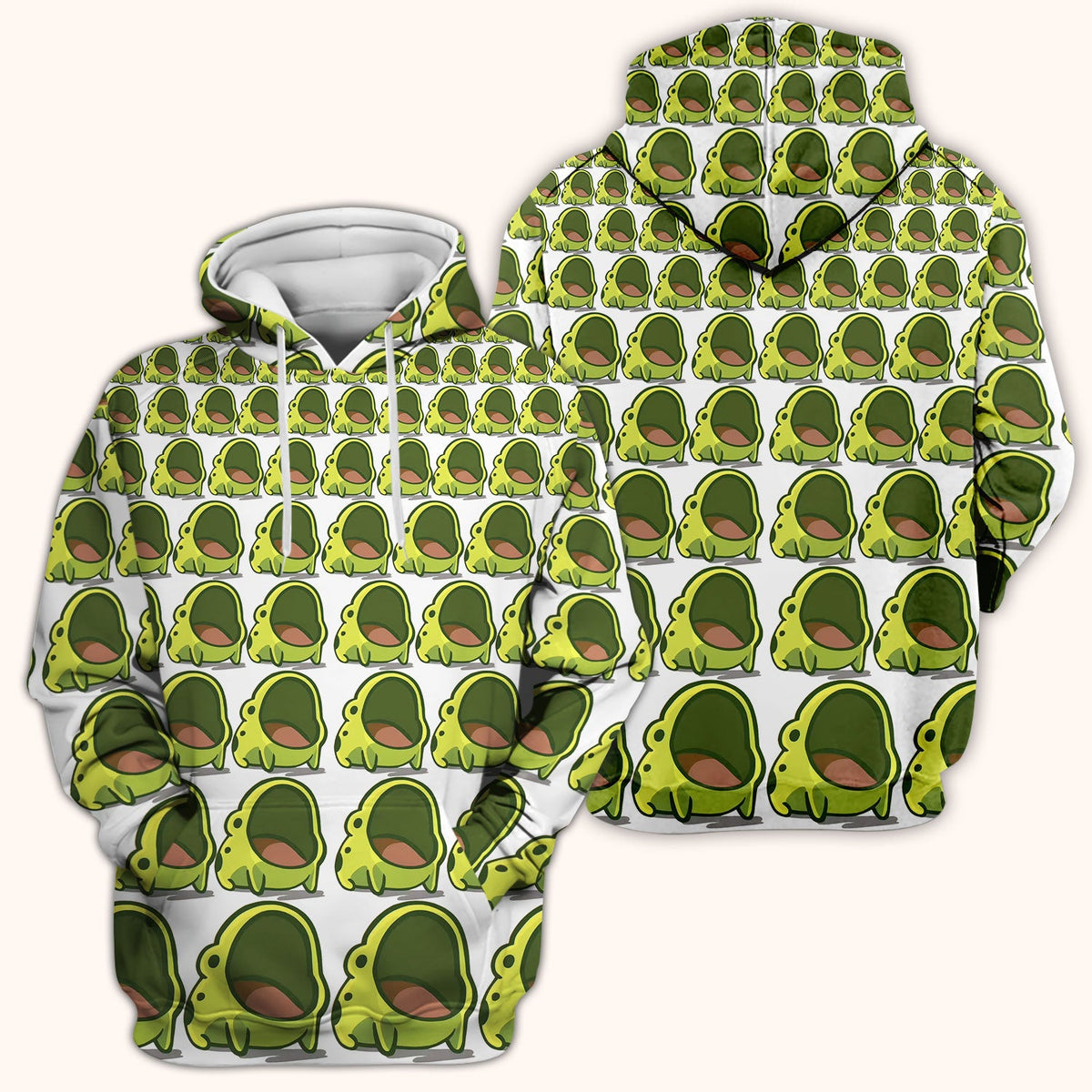 Green Frog Cartoon Nurse Scrub Top
