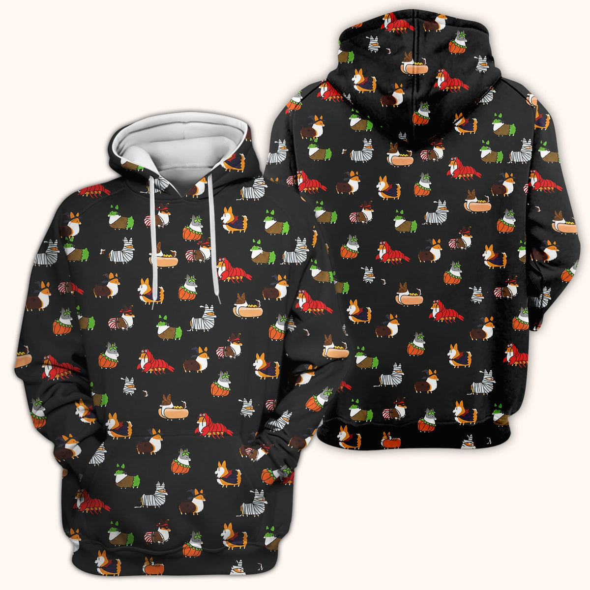 Halloween Corgi Costume Nurse Scrub Top