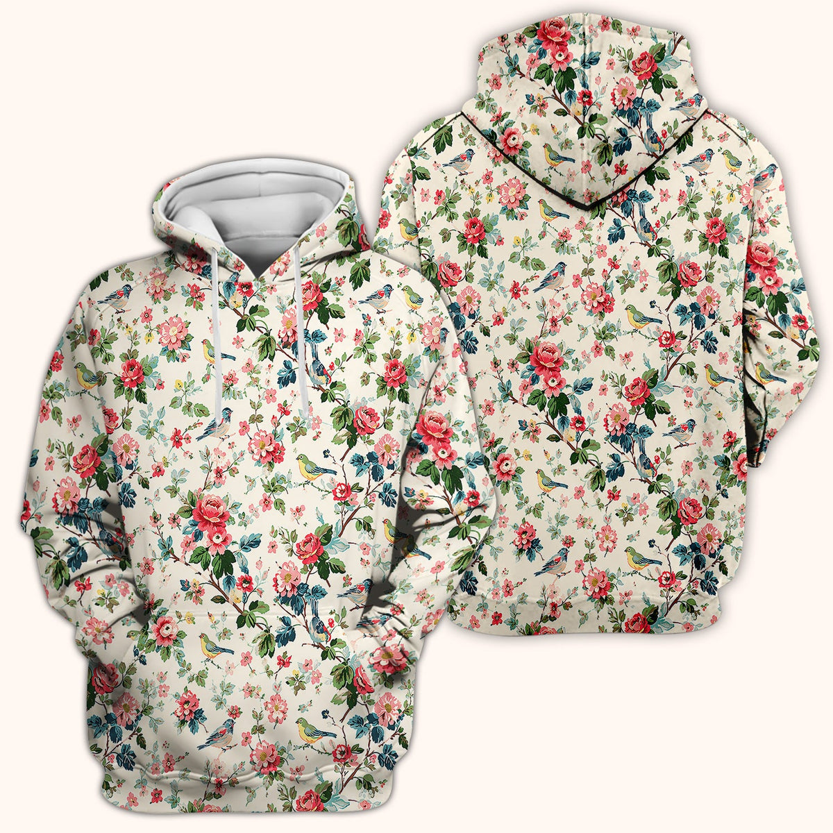 Songbird Rose Garden Pattern Scrub Top, Comfortable Scrubs for Nurses