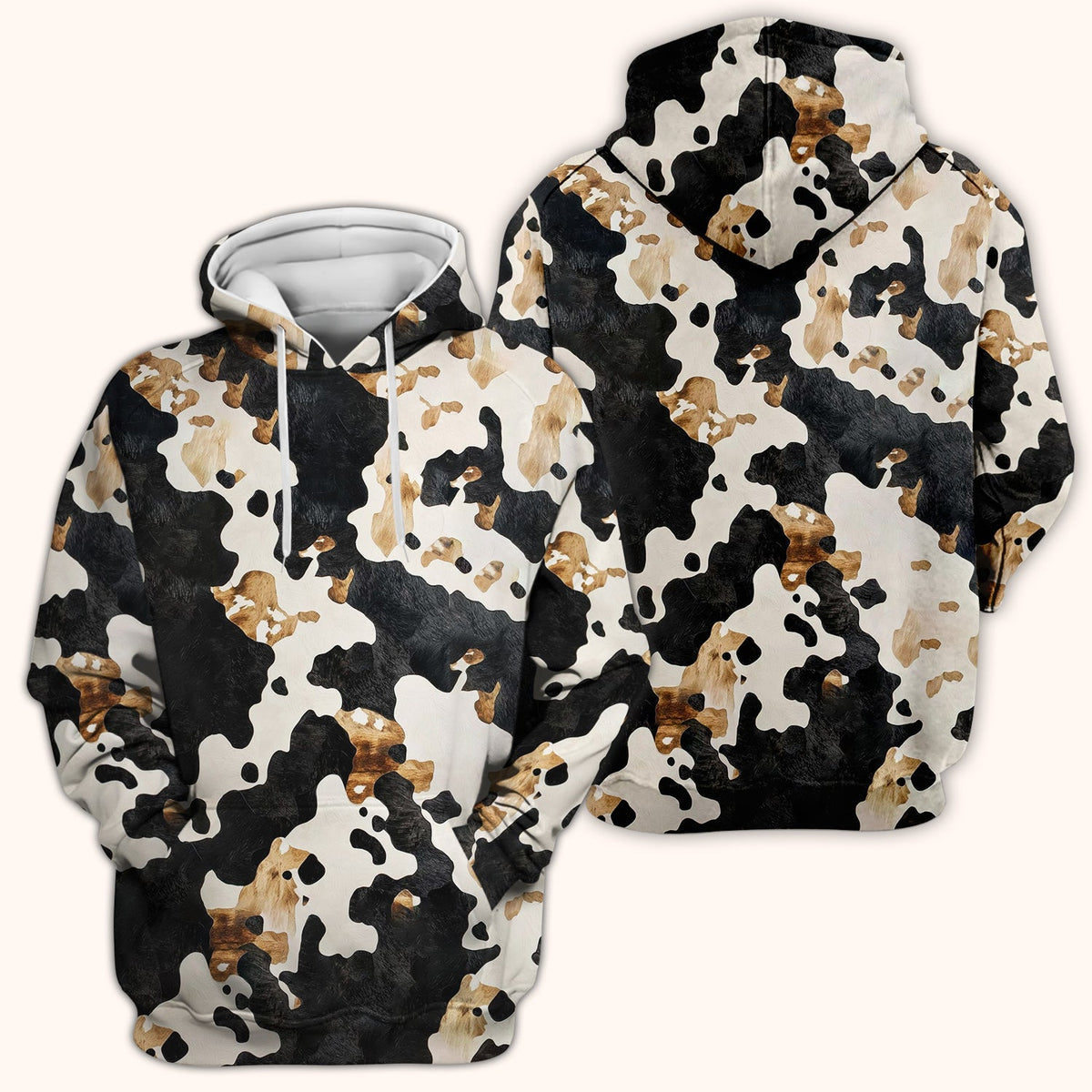 Classic Cow Print Nurse Scrub Top