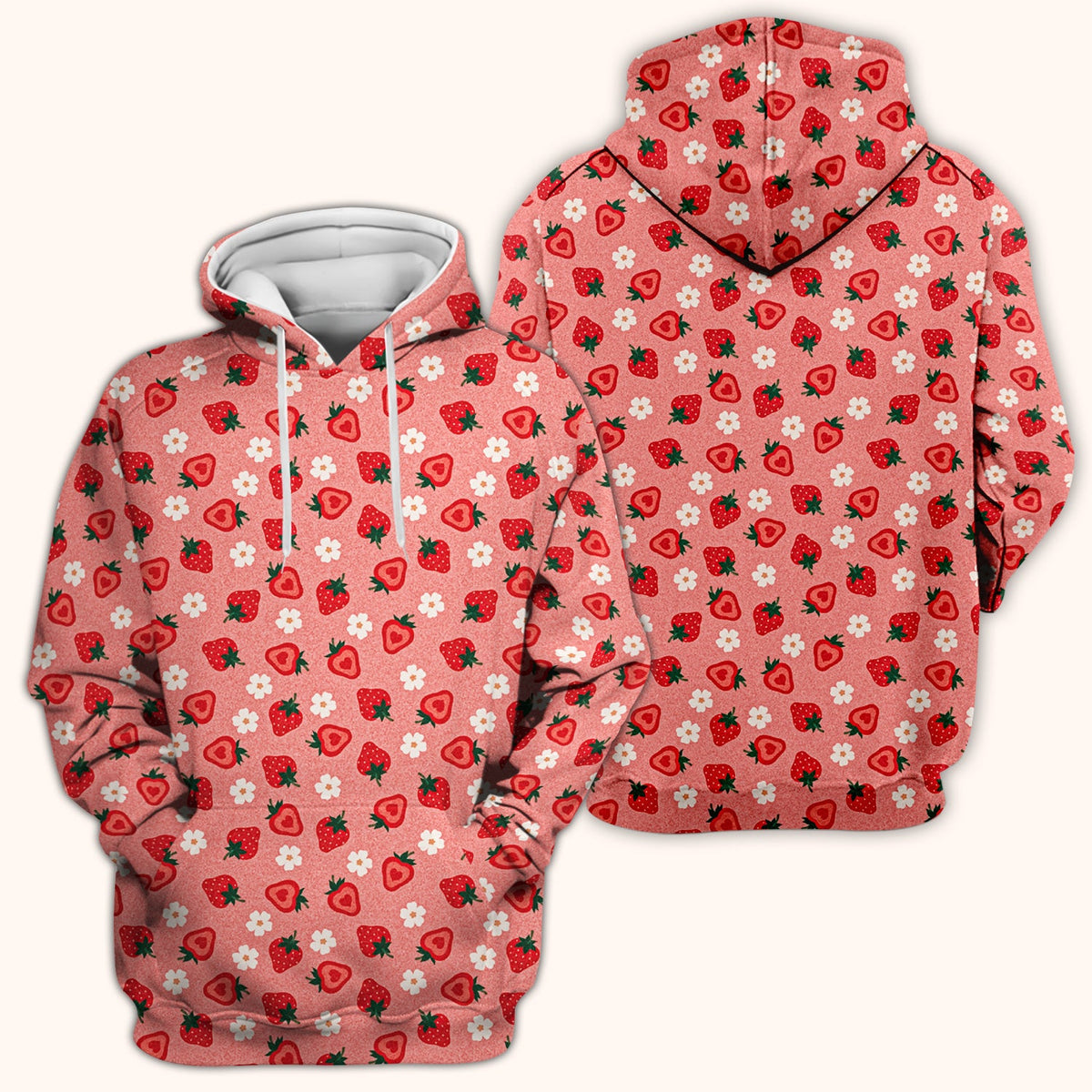Sweet Strawberry Blossom Nurse Scrub Top