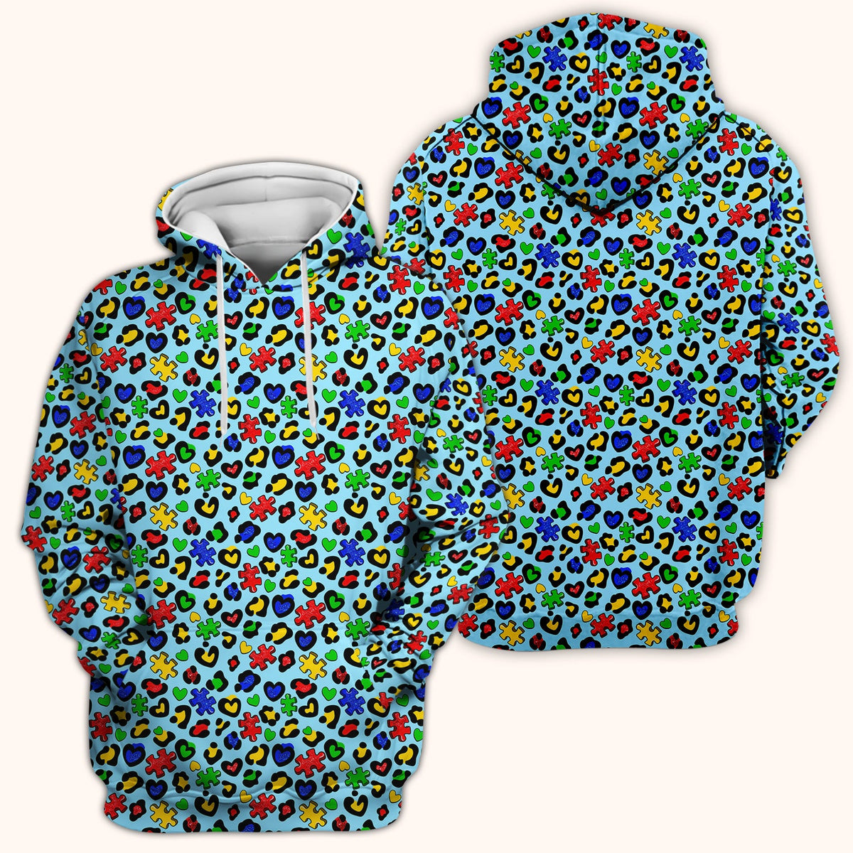 Puzzle Heart Awareness Nurse Scrub Top