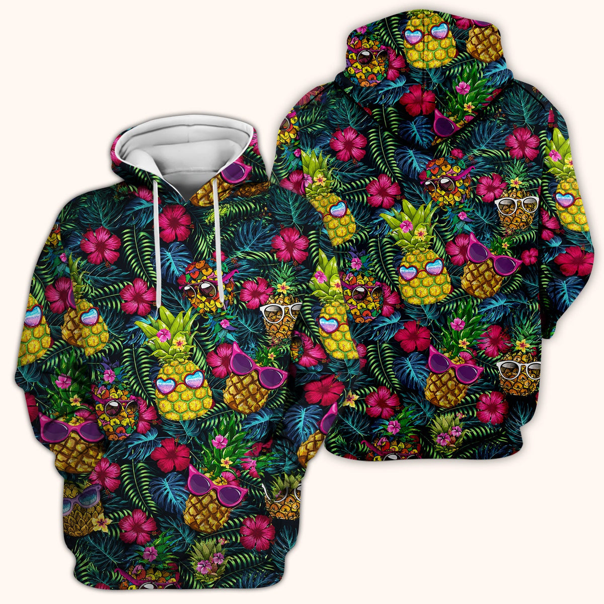 Tropical Pineapple Sunglasses Nurse Scrub Top