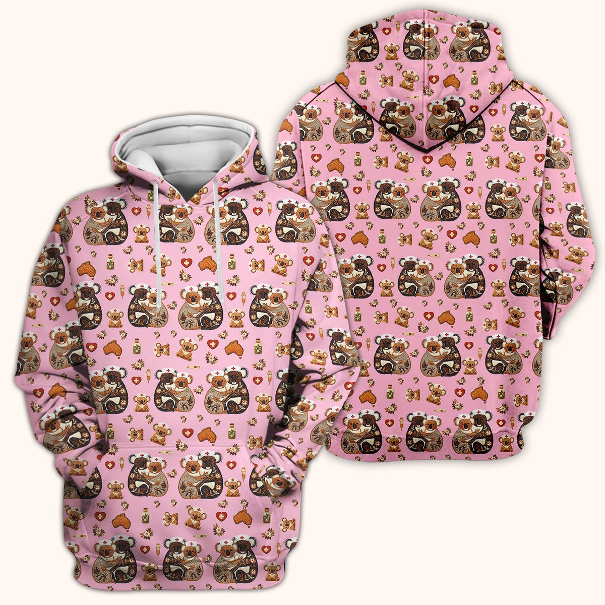 Koala Nurse Scrub Top - Valentines Day Gift