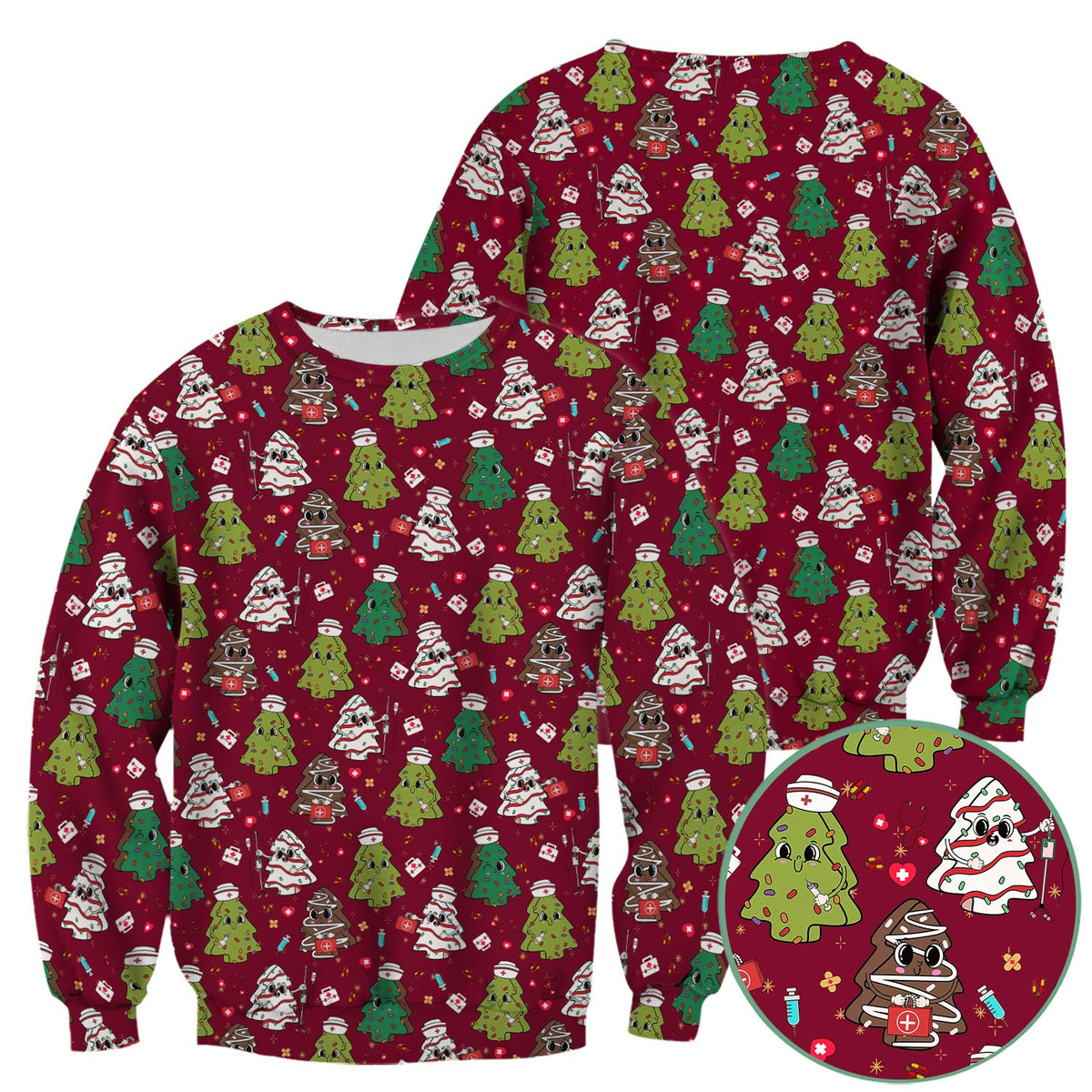 Christmas Tree Nurse Scrub Top