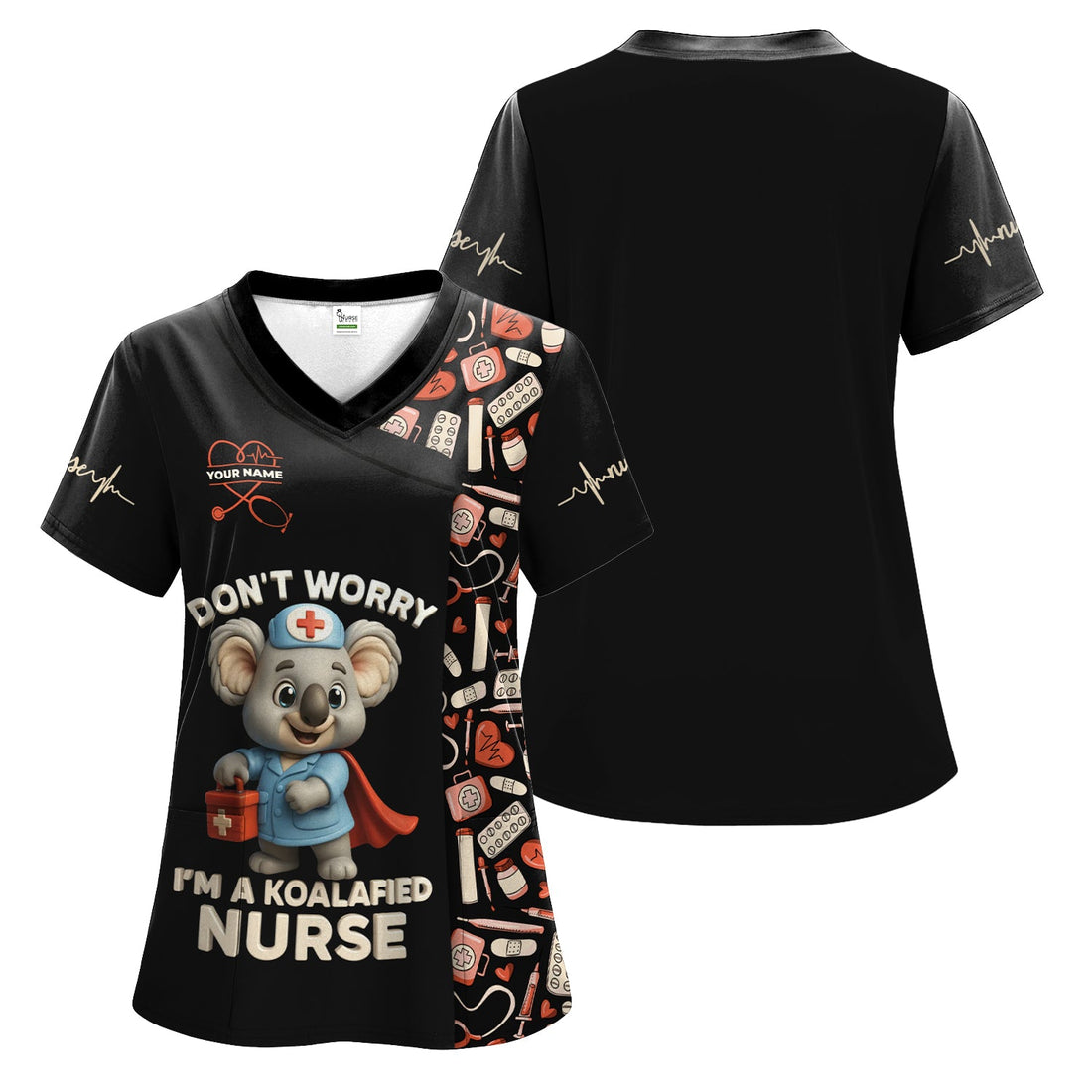 Personalized I'm A Koalafied Nurse Scrub Top