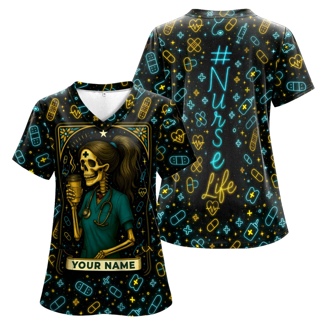 Personalized Unique Nurse Scrub Top