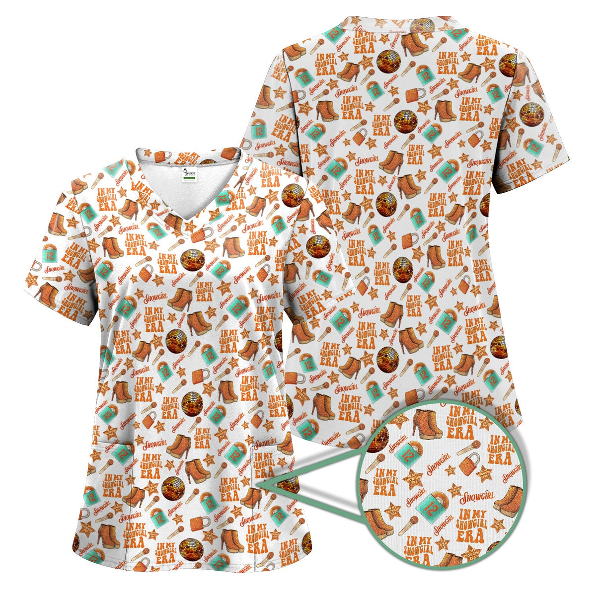 Showgirl Orange Graphic Nurse Shirt