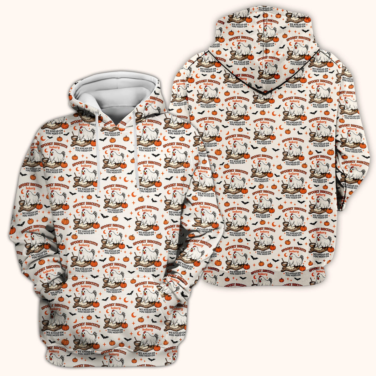 Spooky Biscuits Chicken Nurse Scrub Top - Halloween Gift