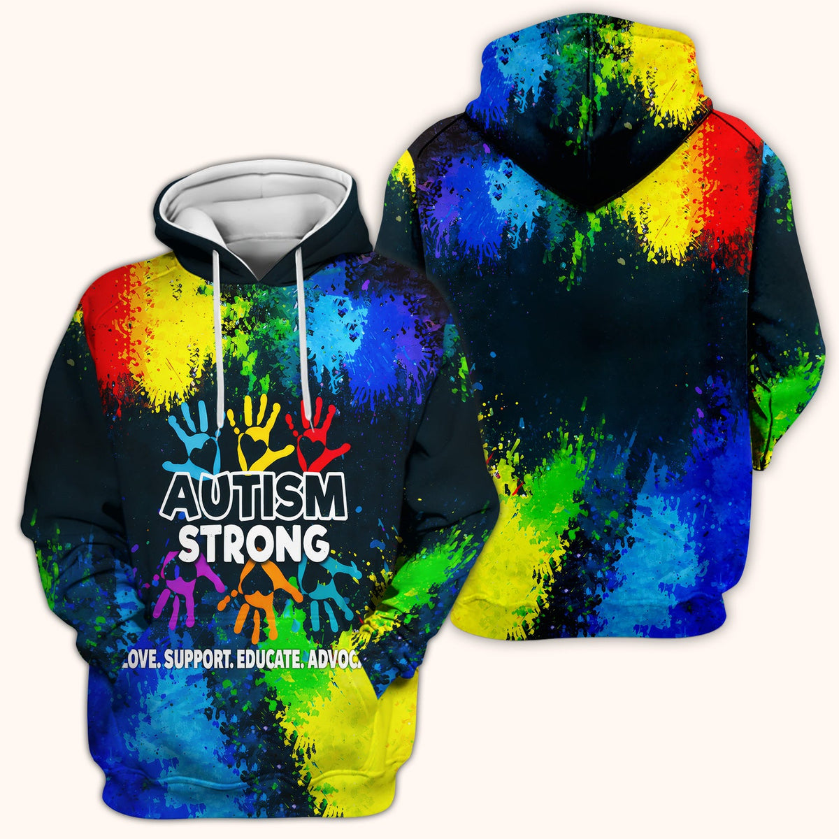 Autism Strong Handprint Nurse Scrub Top
