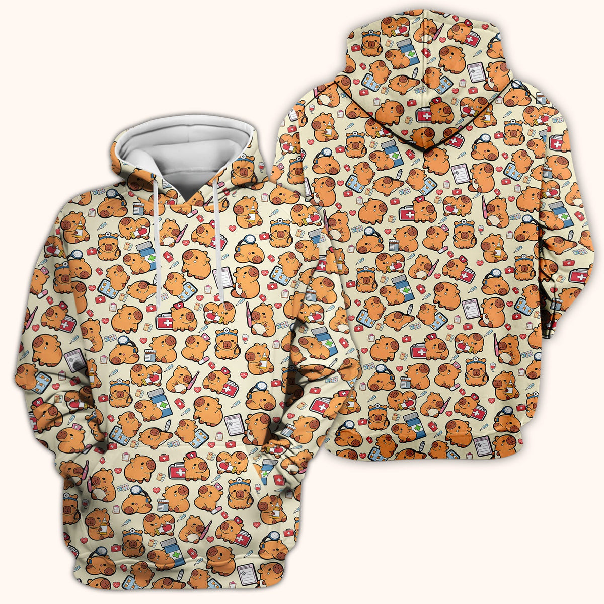 Capybara Stethoscope Medical Tools Nurse Scrub Top
