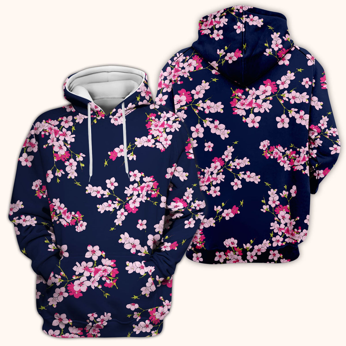 Elegant Cherry Blossom Nurse Scrub Top