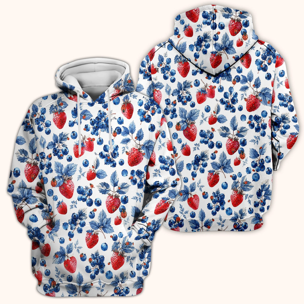 Strawberry Blueberry Ladybug Nurse Scrub Top