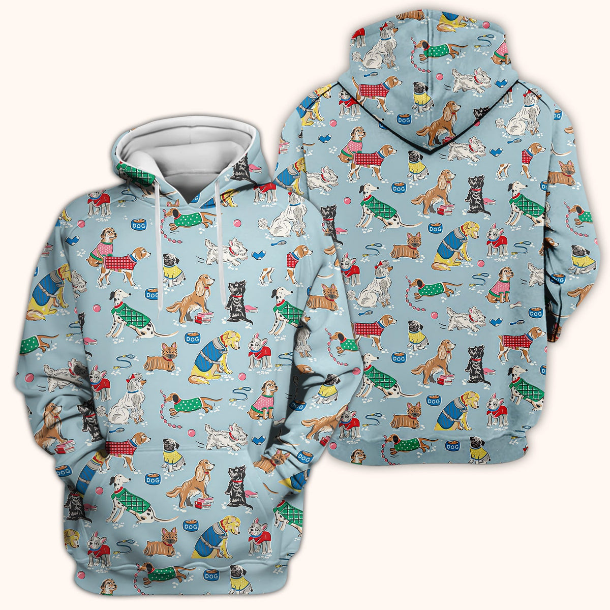 Dog Sweater Playing Ball Nurse Scrub Top
