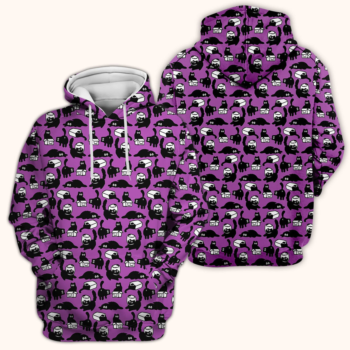 Dark Playful Cat Nurse Scrub Top