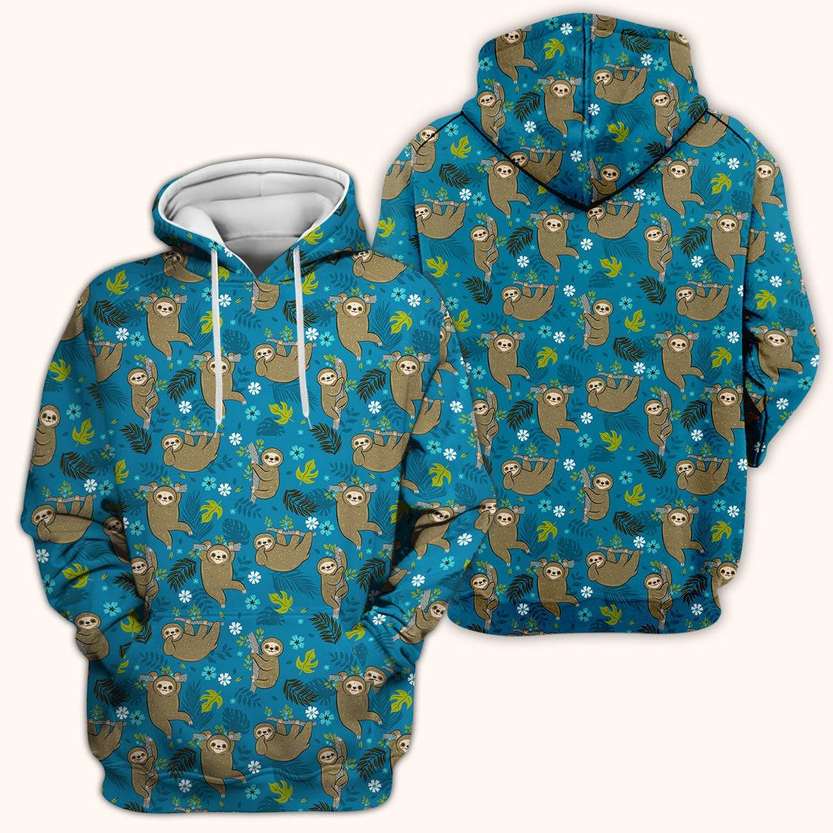 Jungle Tropical Sloth Nurse Scrub Top