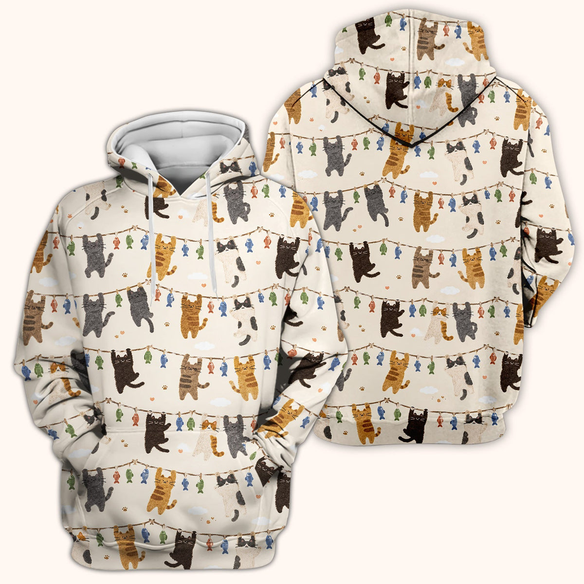 Hanging Cat Fishline Nurse Scrub Top