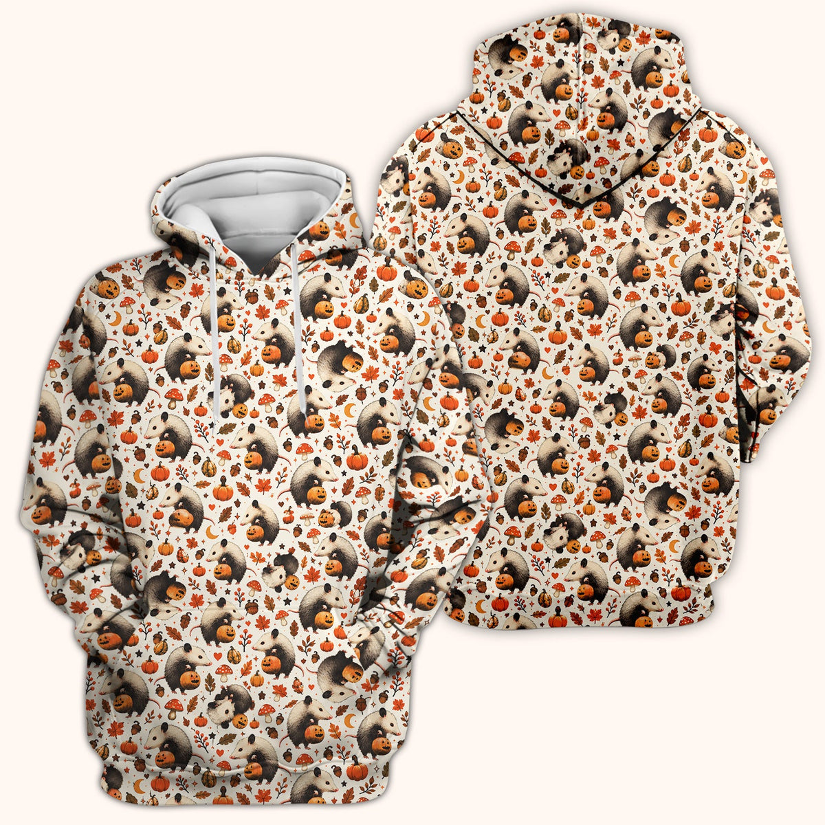 Opossum Pumpkin Patch Nurse Scrub Top - Halloween Gift