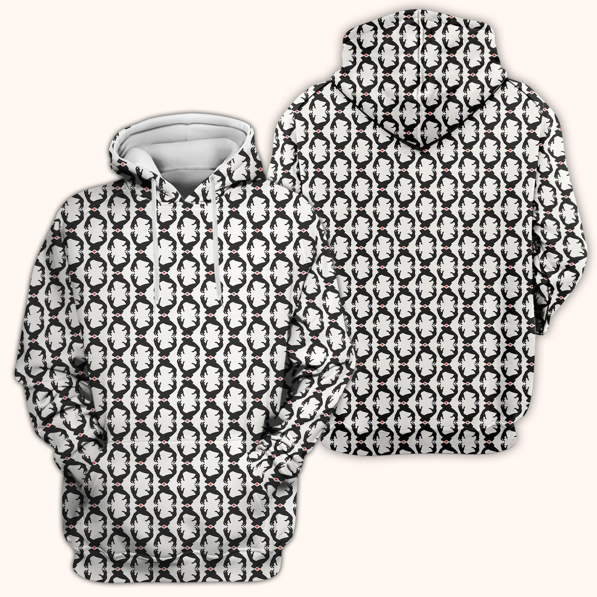 Creepy Hands Black White Red Nurse Scrub Top