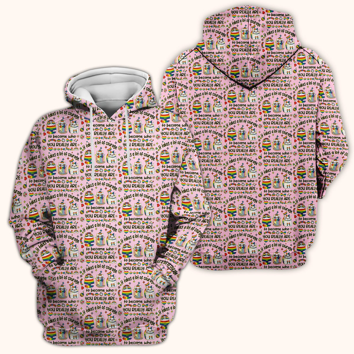 Nurse Rainbow Cat Courage Scrub Top